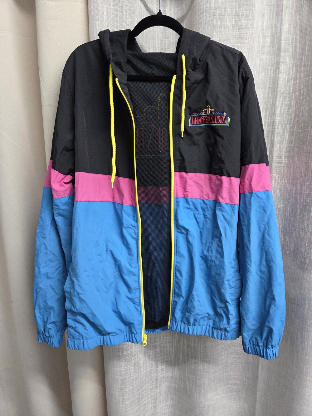 Universal Studios Colorblock Windbreaker 90s Style Theme Park Core Size L - Picture 3 of 5